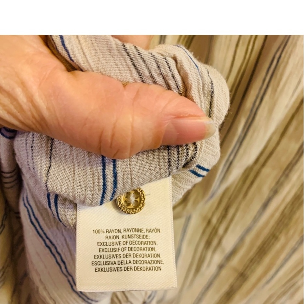 ANTHROPOLOGIE FLOREAT Northfolk Stripe Button Down Top - Picture 9 of 10